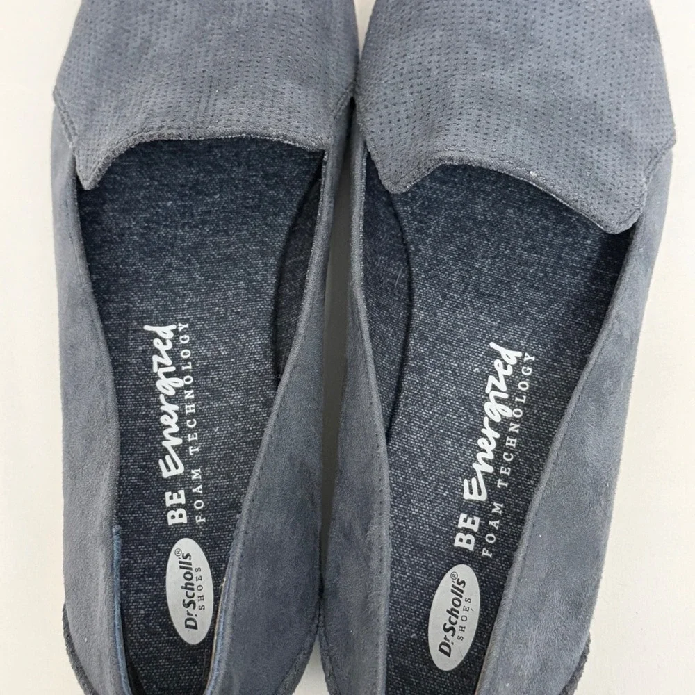 Dr. Scholl's BE Energized Navy Blue‎ Faux Suede Slip On Loafers Womens 10M